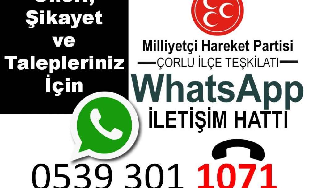 Mhp Çorlu'dan 1071'li Whatsapp İletişim Hattı