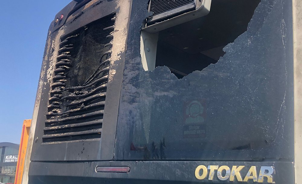 Belediye Otobüsünde Korkutan Yangın 