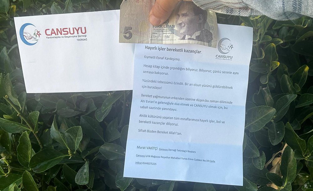 Cansuyu Derneği ‘Siftah Parası' Dağıttı