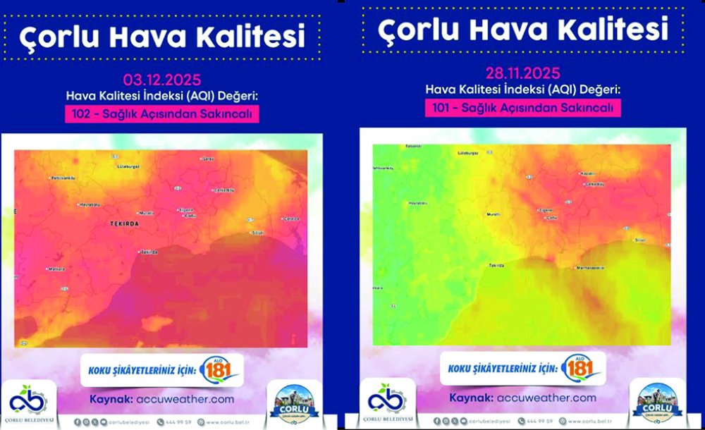 Çorlu Halkı Kasım Ayında Zehirli Hava Soludu 