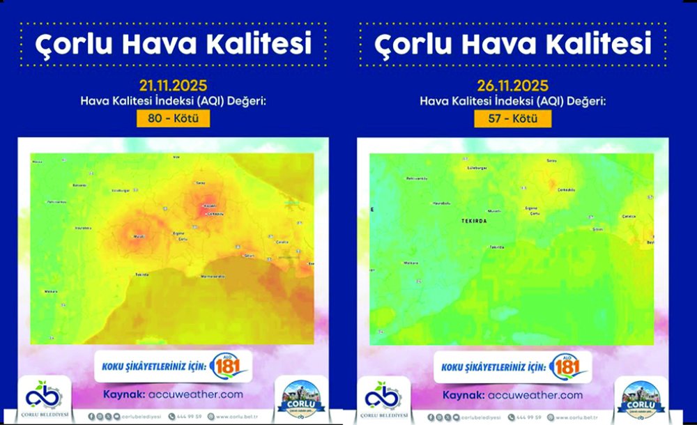 Çorlu Halkı Kasım Ayında Zehirli Hava Soludu 