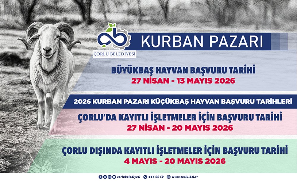 Çorlu'da Kurban Pazarı İçin Başvurular Başlıyor