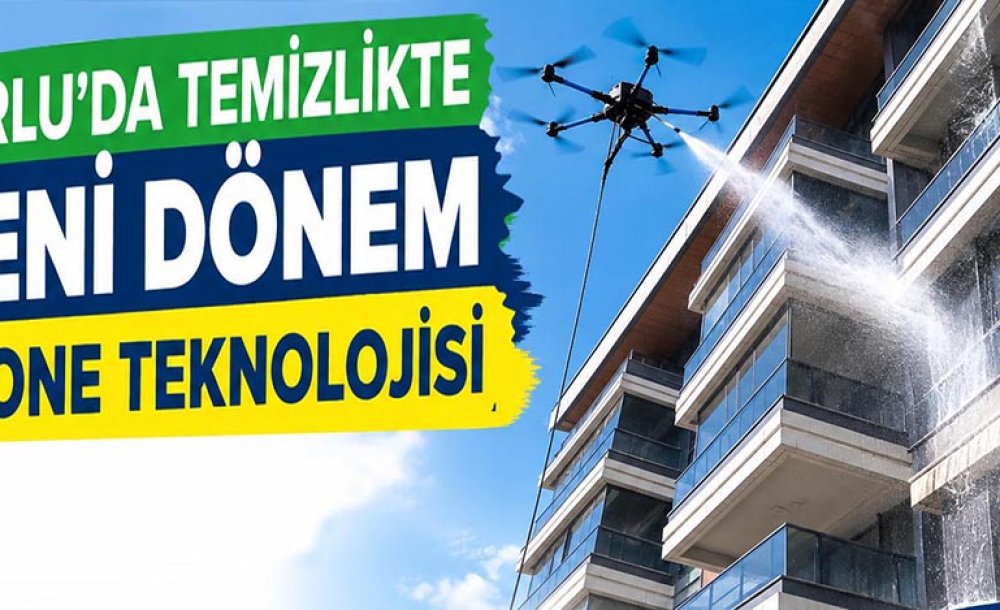 Çorlu'da Temi̇zli̇kte Yeni̇ Dönem; Drone Teknoloji̇si̇