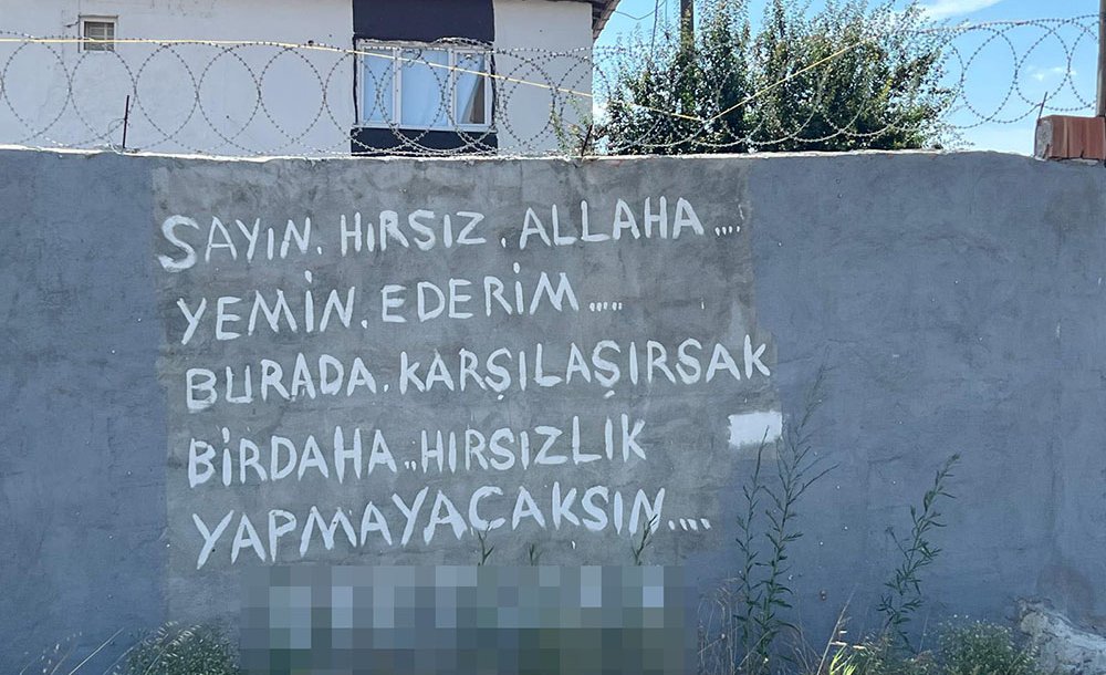 Hırsıza Duvarda Sert Uyarı