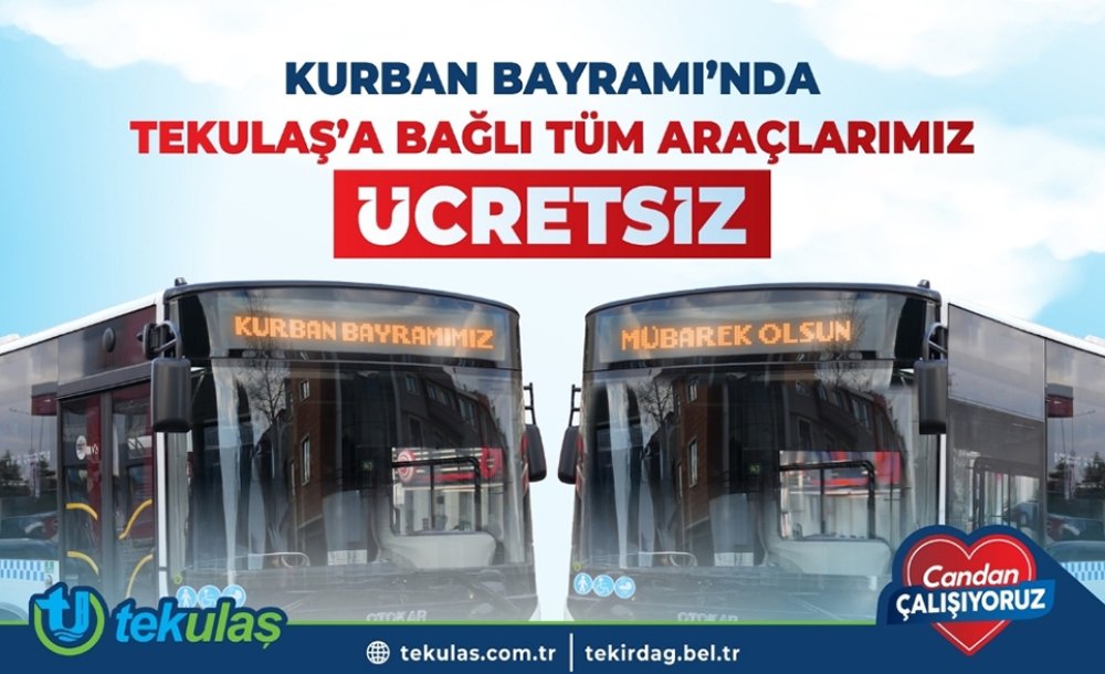 Kurban Bayramı'nda Tekirdağ'da Ulaşım Ücretsiz