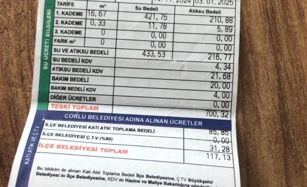 Mahalleli Fatura Okumalarından Dertli