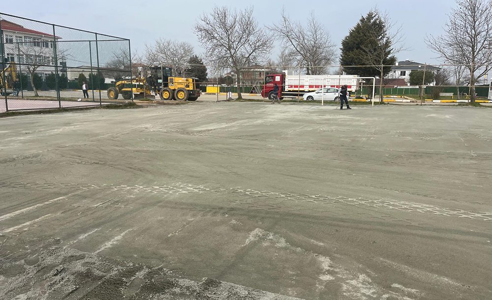 Okul Bahçesinde Çalışma Yapıldı 