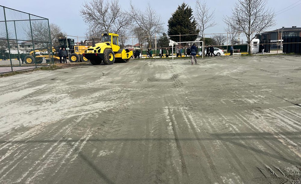 Okul Bahçesinde Çalışma Yapıldı 