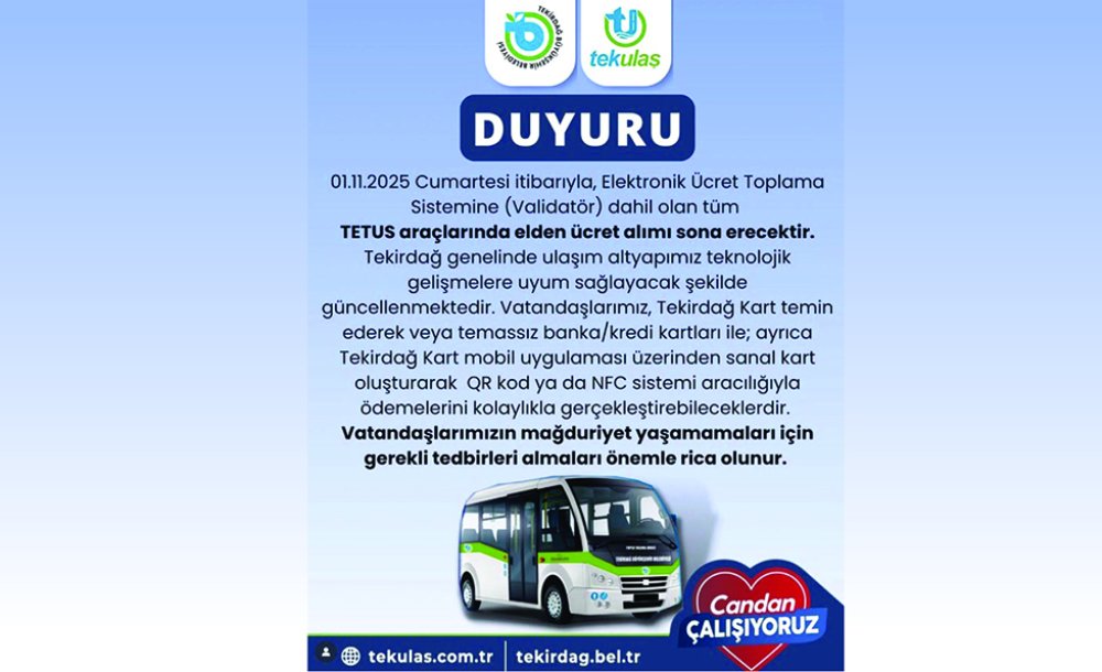 Otobüslerinde Parayla Yolculuk Artık Yok