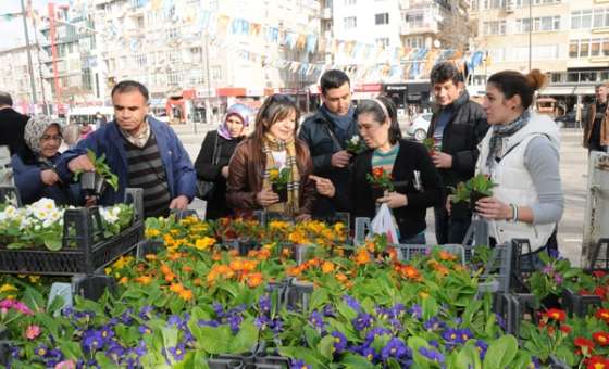 Çorlu Belediyesi`nden Sevgililer Günü Çiçeği