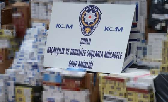Çorlu Kom Ekipleri 8 Bin Paket Kaçak Sigara Ele Geçirdi
