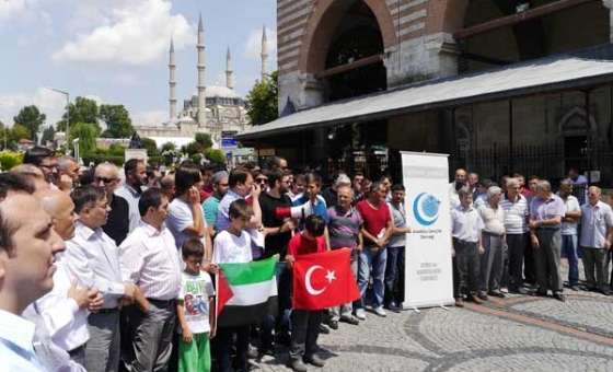 Edirne'de 'israil' Protestosu