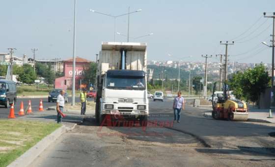 Sağlık Mahallesi`nde Asfaltlama Çalışması
