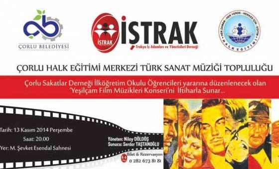 İştrak`dan Sakatlar Derneği Okulu Yararına Yeşilçam Müzikleri Konseri