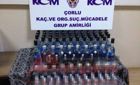 Çorlu'da 87 Litre Kaçak İçki Ele Geçirildi