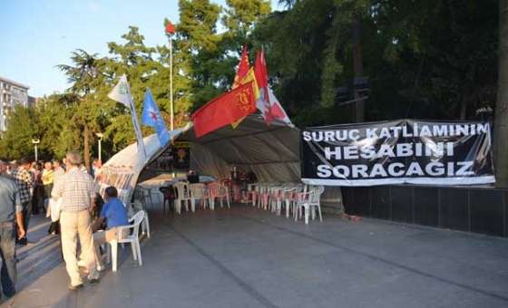 Suruç`taki Terör Saldırısında Ölenler İçin Taziye Çadırı Kuruldu