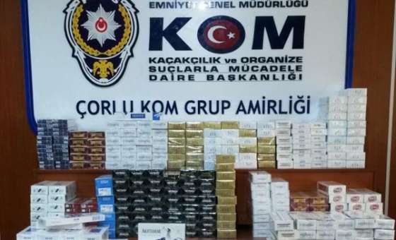 Çorlu`da Kaçak Sigara Ele Geçirildi