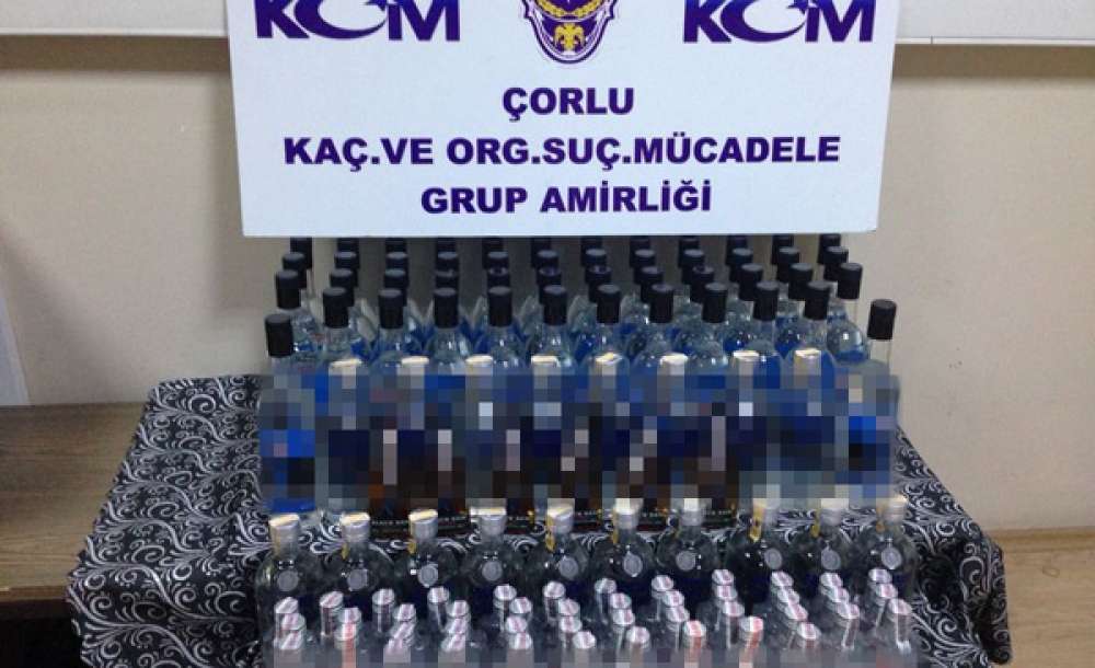 Çorlu Kom Kaçak İçki Ele Geçirdi