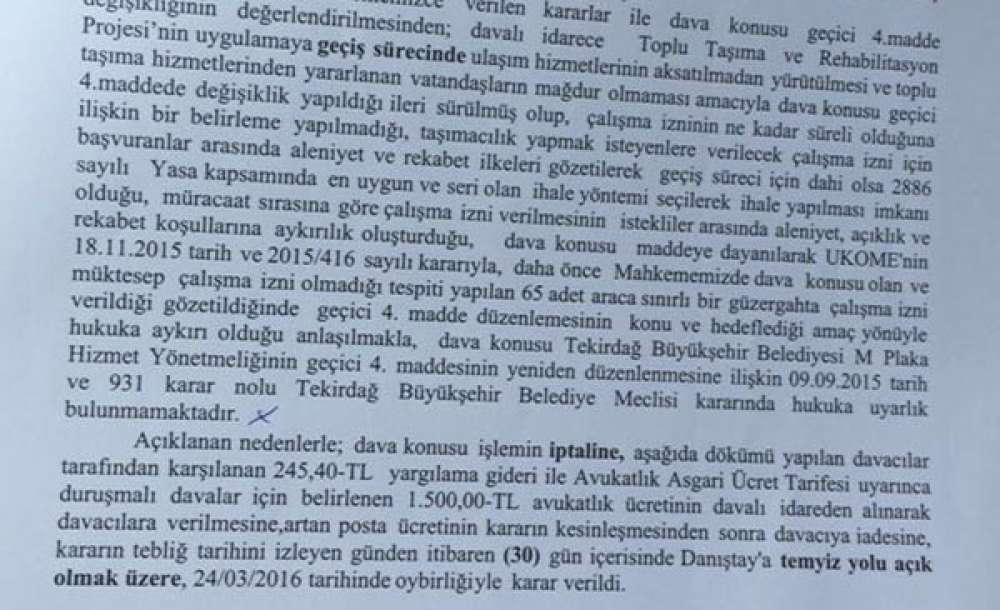 M Plakalı Minibüslere İptal Yolda
