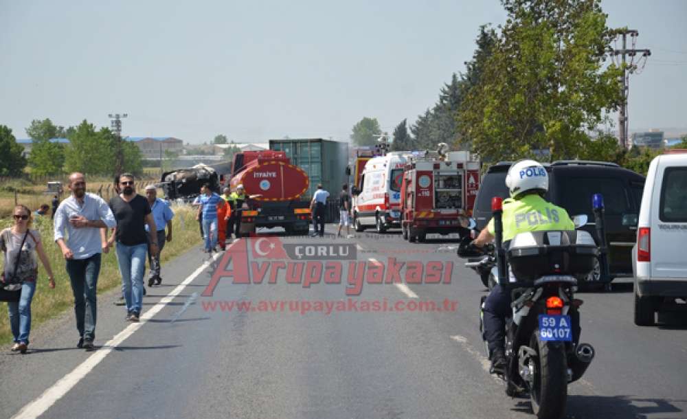 Çorlu'da Feci Kaza: 1 Ölü 1 Yaralı 