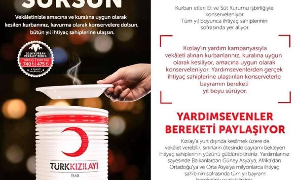 Türk Kızılayı Çorlu Şubesi Başkanı Selime Dodurka;“Kurban Bereketi Yıl Boyu Sürsün”