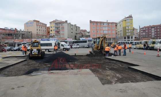 Çorlu Otogarında Asfalt Çalışmaları Devam Ediyor