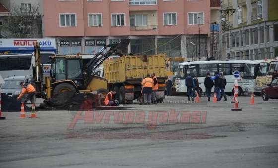 Çorlu Otogarında Asfalt Çalışmaları Devam Ediyor