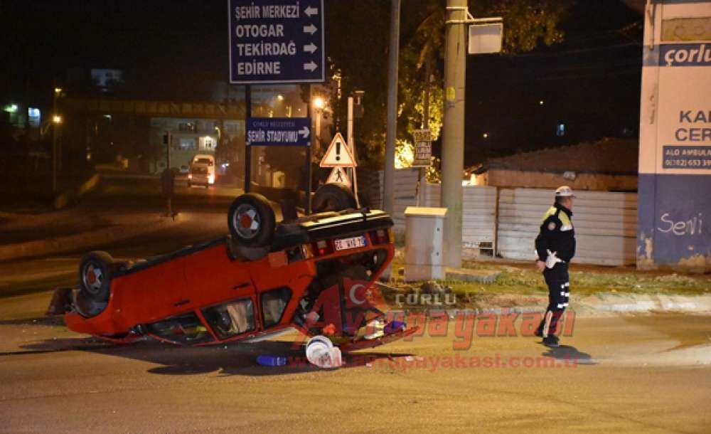 Takla Atan Otomobilin Sürücüsü Yaralandı