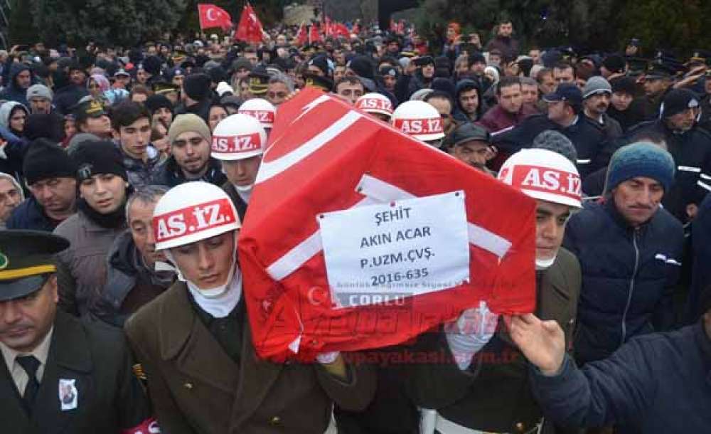 Çorlu Şehidini Uğurladı