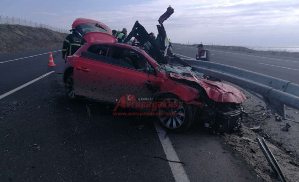 Çorlu  - Süleymanpaşa Yolunda Kaza; 2 Ağır Yaralı   