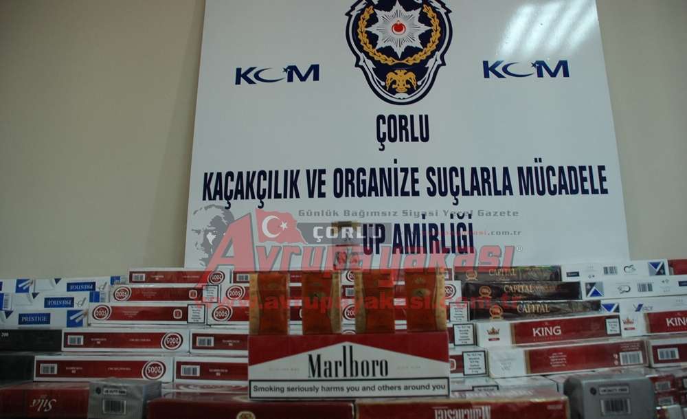 Çorlu'da Kaçak Sigara Ele Geçirildi