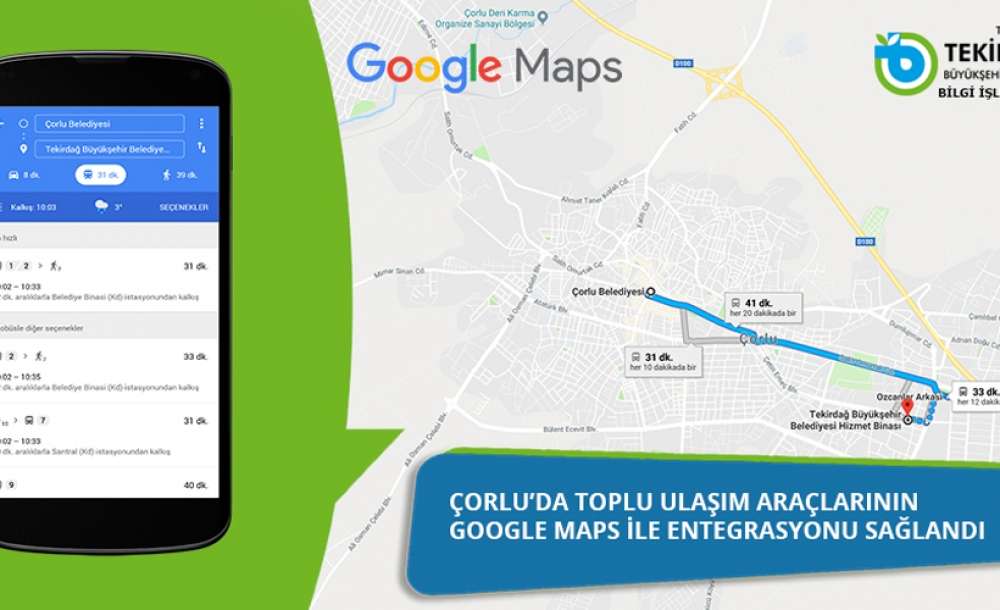 Toplu Ulaşımın Google Maps İle Entegrasyonu Sağlandı