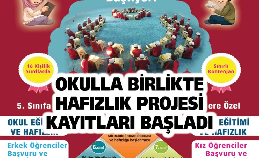 Okulla Birlikte Hafızlık Projesi Kayıtları Başladı