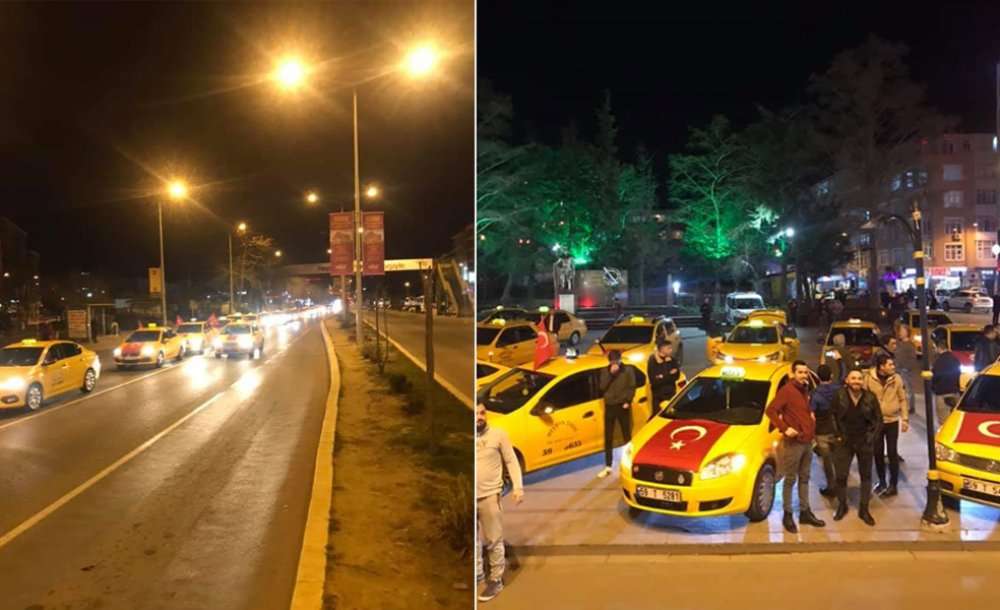 Çorlu'daki Taksiciler Şehitlere Sahip Çıktı 