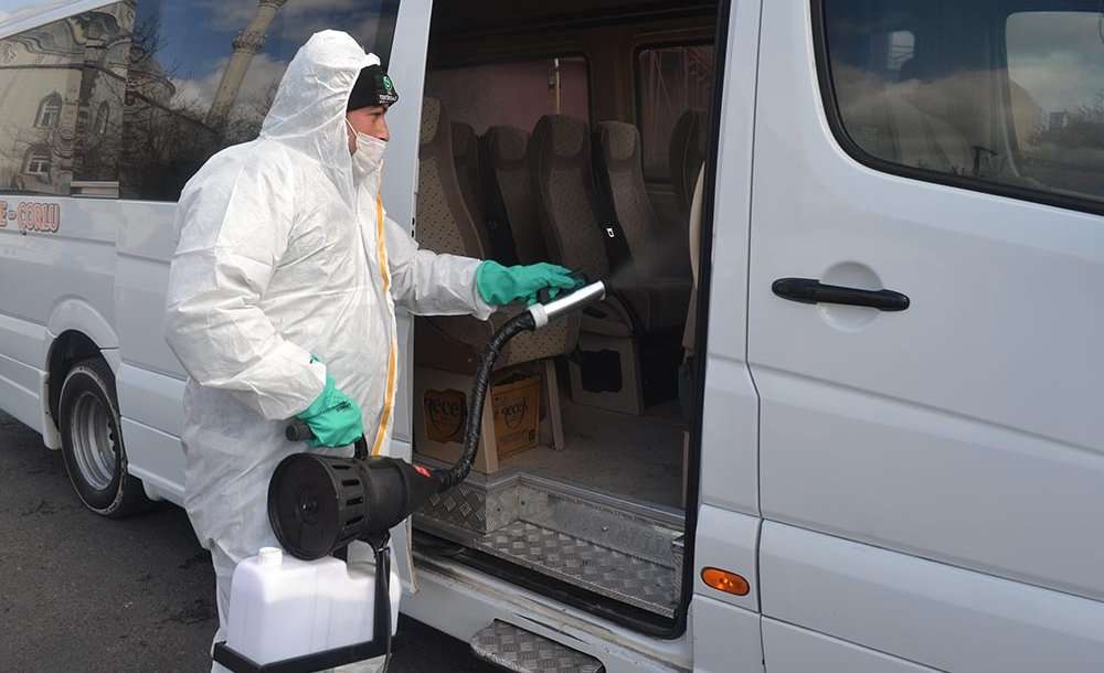 Çorlu'da 328 Taksi Ve Diğer Araçlar Dezenfekte Edildi 