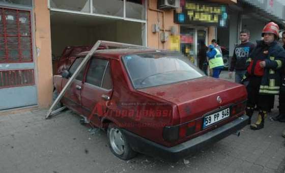 Çorlu`da İlginç Kaza  