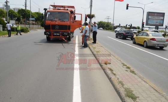 Çorlu Belediyesi'nden Şerit Çalışması