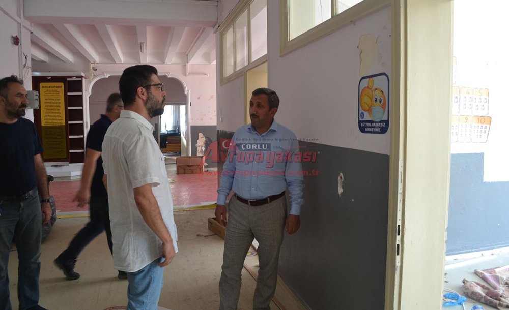 Çorlu İlkokulu'nda Güçlendirme Çalışmaları Başladı 