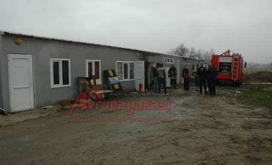 İşçilerin Kaldığı Şantiyede Yangın  
