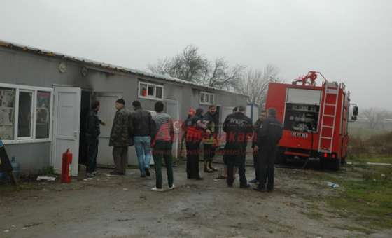 İşçilerin Kaldığı Şantiyede Yangın  