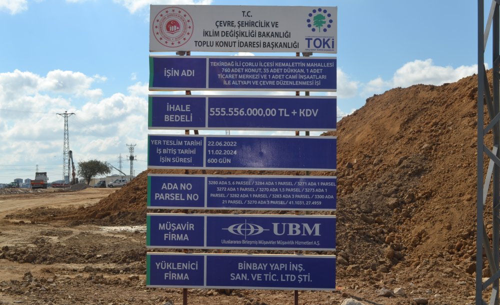 Toki̇'den Çorlu'ya 2 Bin 120 Konut