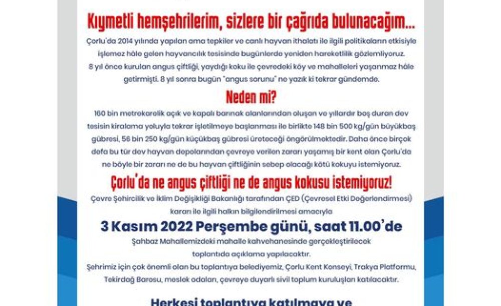 Çorlu Angus Kokusu İstemi̇yor!