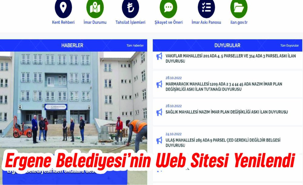 Ergene Belediyesi'nin Web Sitesi Yenilendi