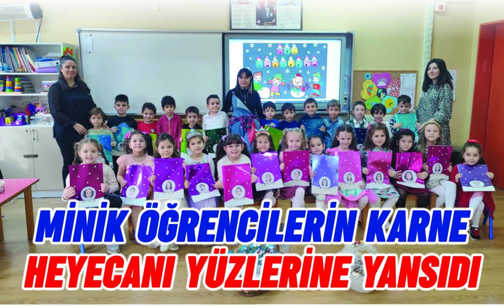 Minik Öğrencilerin Karne Heyecanı Yüzlerine Yansıdı 