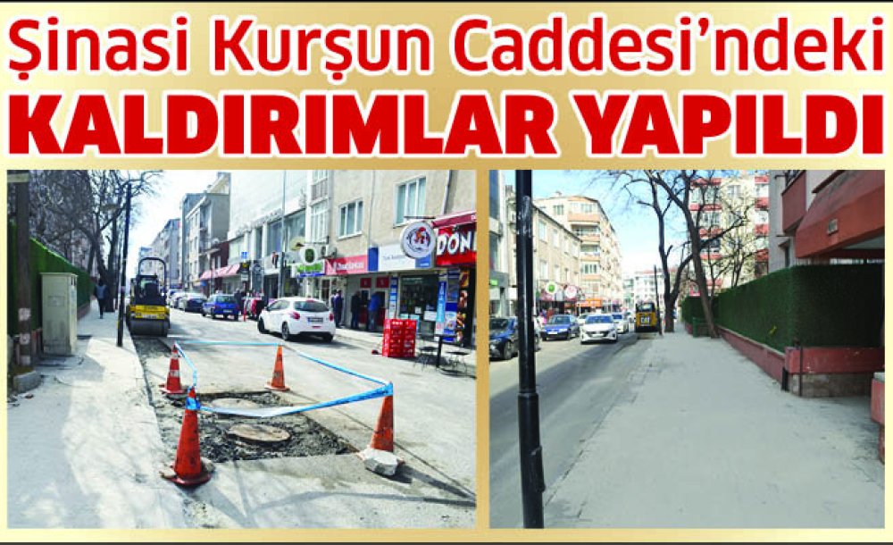 Şinasi Kurşun Caddesi'ndeki Kaldırımlar Yapıldı 