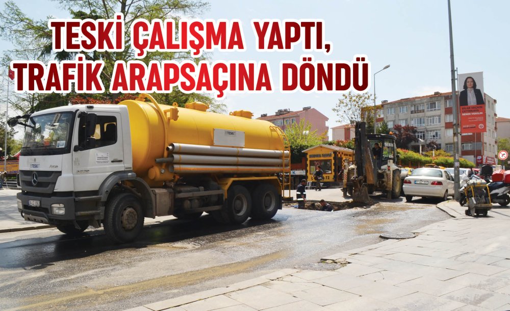 Teski̇ Çalışma Yaptı, Trafik Arapsaçına Döndü  