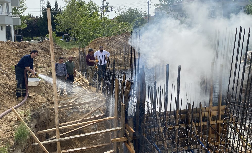 İnşaat Sahasında Çıkan Yangın Korkuttu 