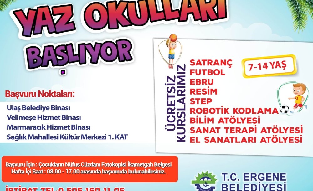 Ergene'de Yaz Okulu Kurs Kayıtları Başladı