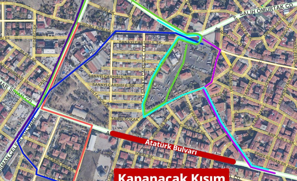 Çalışma Nedeniyle Atatürk Bulvarı Trafiğe Kapatıldı  