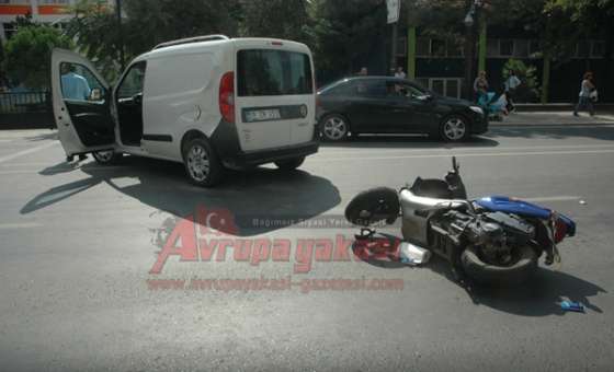 Çorlu`da Motosiklet Kazası 2 Yaralı